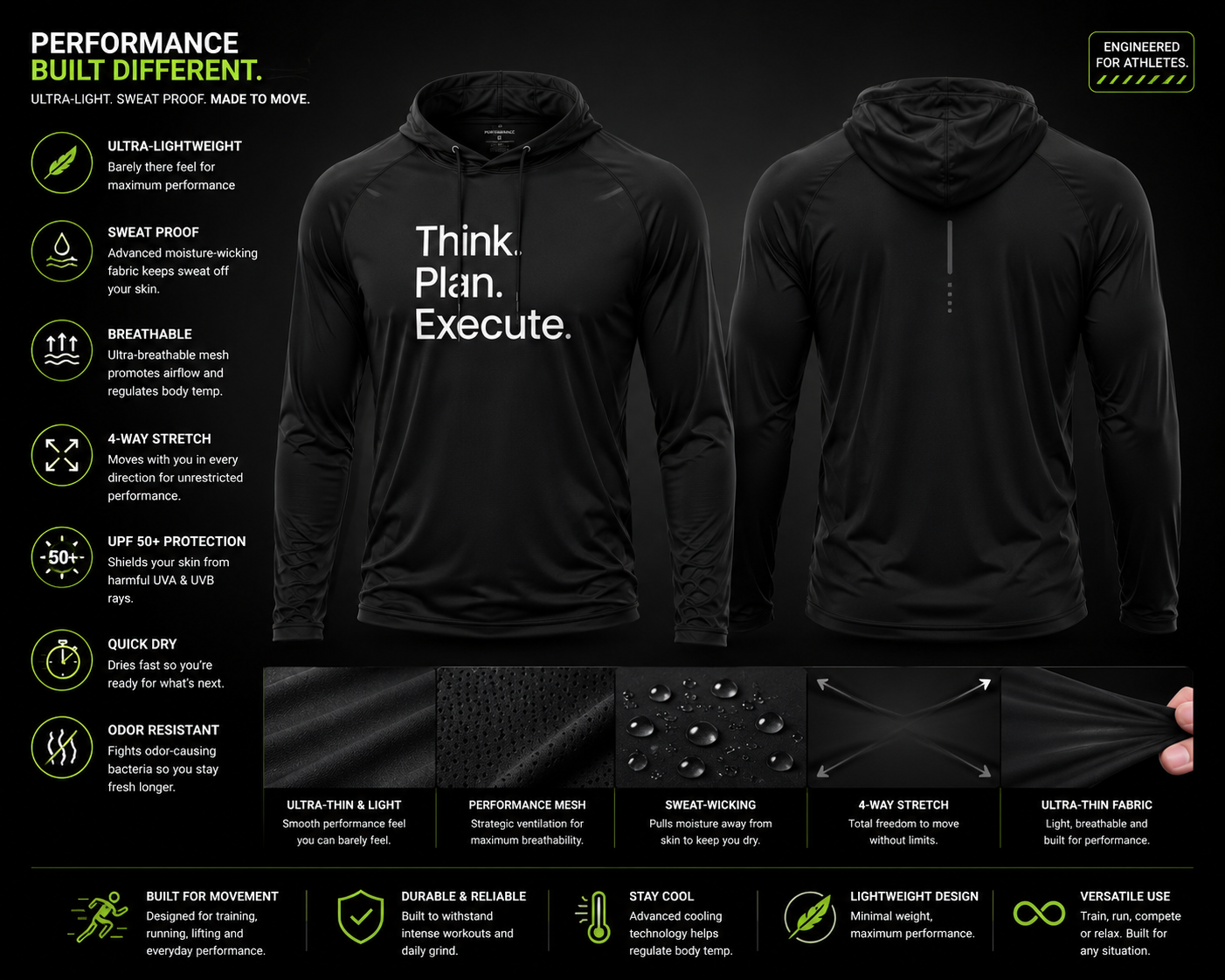 Think. Plan.Execute. Performance Shirt